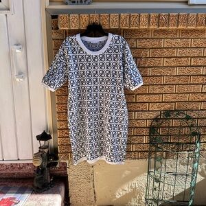 Calvin Klein Monogram Black and White Sweater Dress